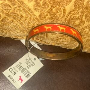 Vintage Victoria's Secret Love PINK Copper Enamel Dog Bracelet Bangle NWT